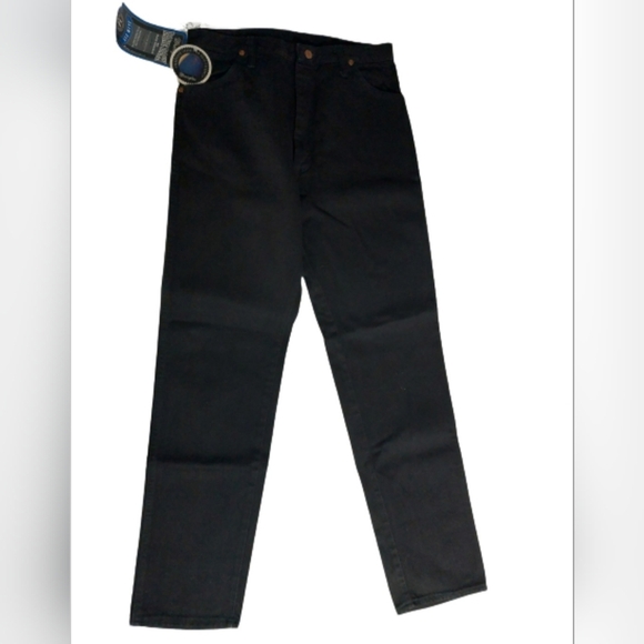 Black 15x 32 Wrangler Tapered Leg Slim Fit NBP - Picture 2 of 9